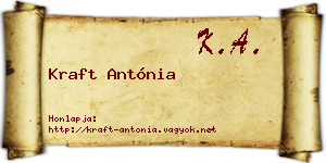 Kraft Antónia névjegykártya